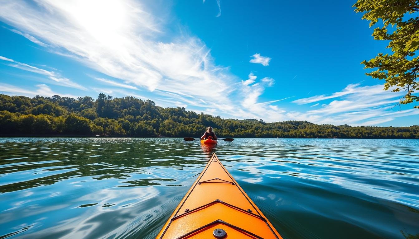 Kayaking on Percy Priest Lake in Tennessee