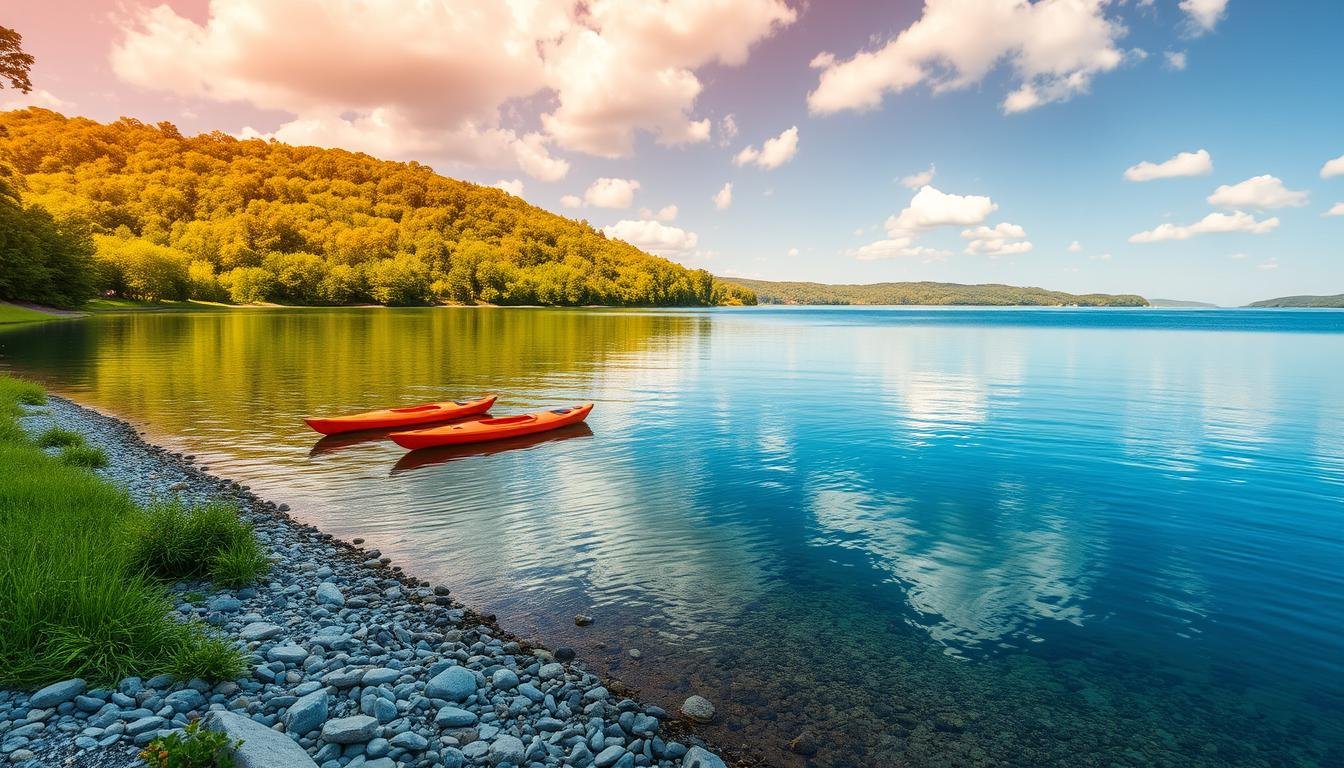 Clear Center Hill Lake cove and shoreline