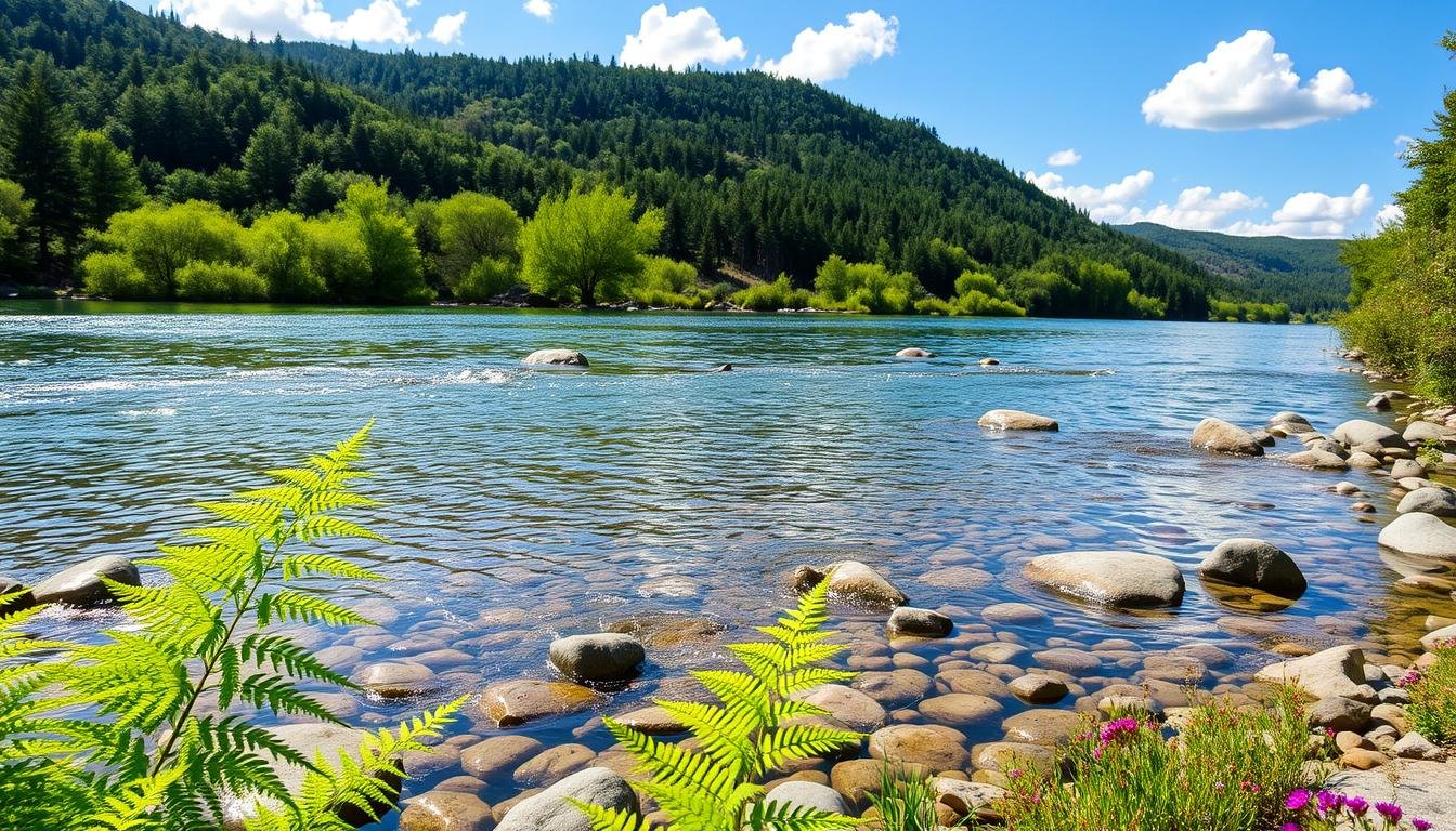 Clear water on the Duck River in Middle Tennessee