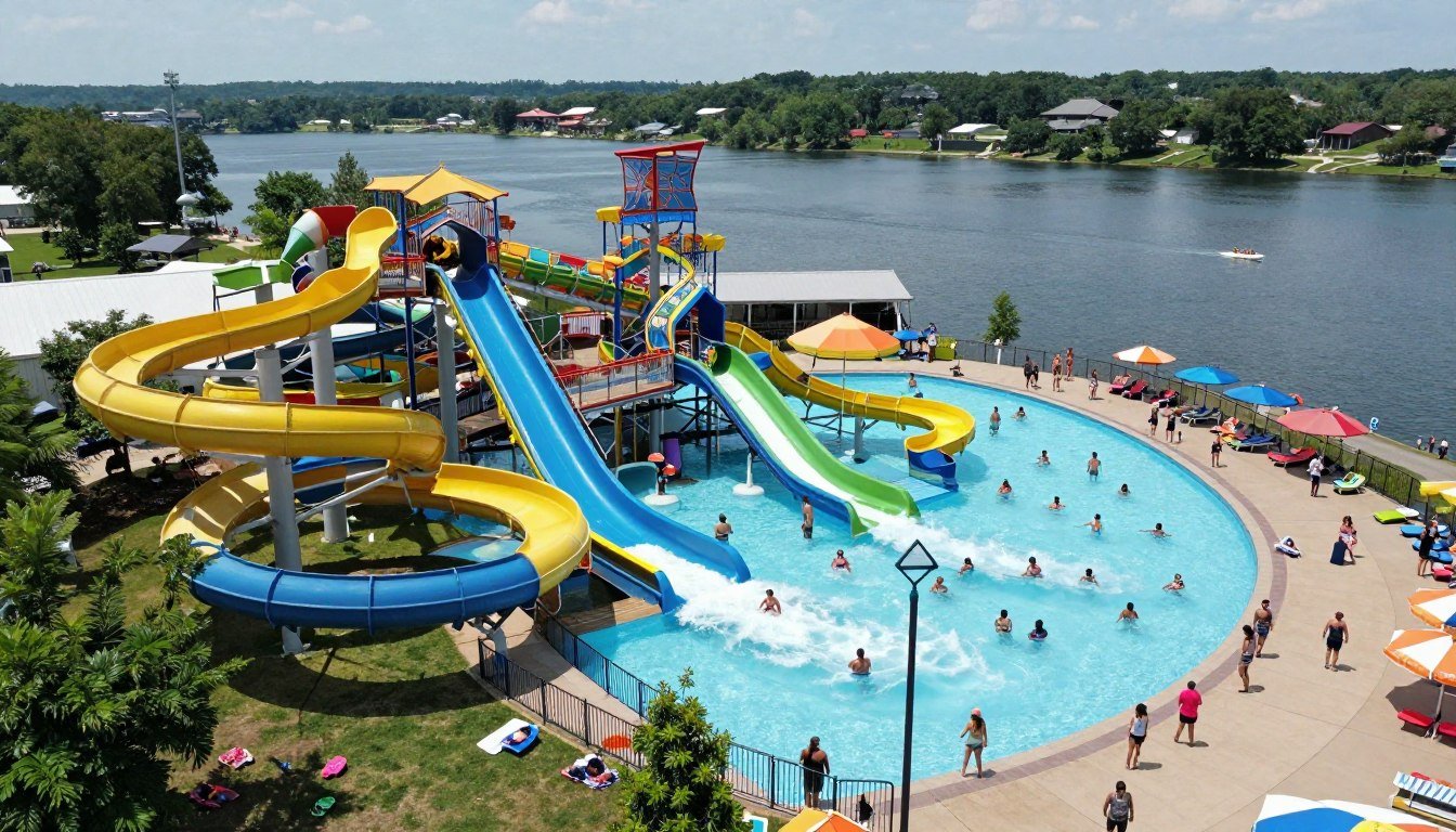 Aerial view of Nashville Shores and Percy Priest Lake on a summer day
