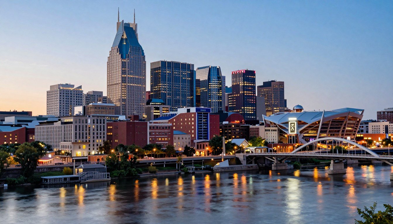 Cumberland River water near downtown Nashville